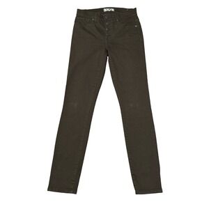 Madewell 9" Mid-Rise Button-Fly Skinny Jeans Raw Hem Green Size 24 x 28